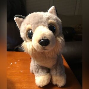 Adventure Planet Wolf Pup - Gray Beige Tan - Big Sparkle Eyes